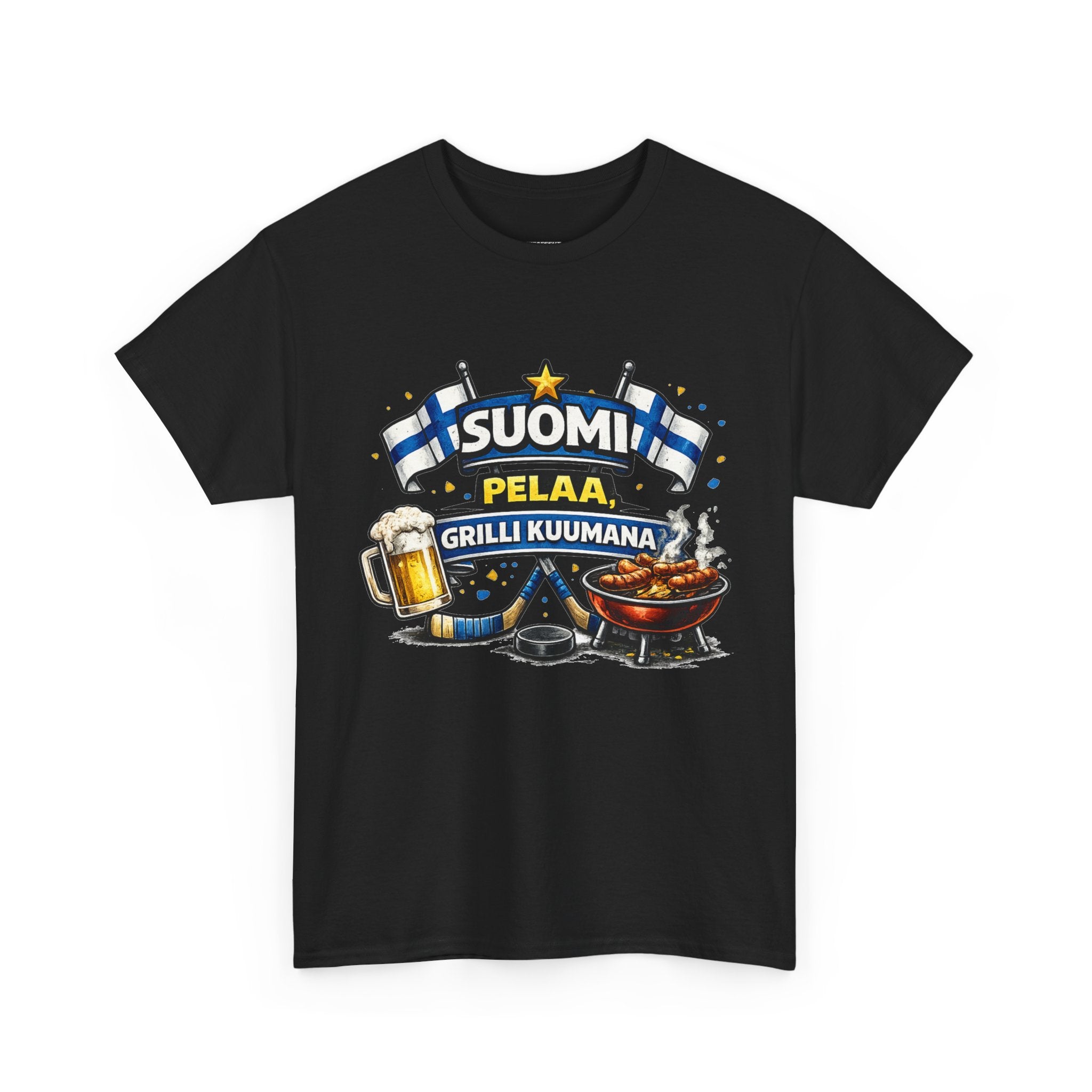 Suomi Pelaa Grilli Kuumana - Unisex t-paita