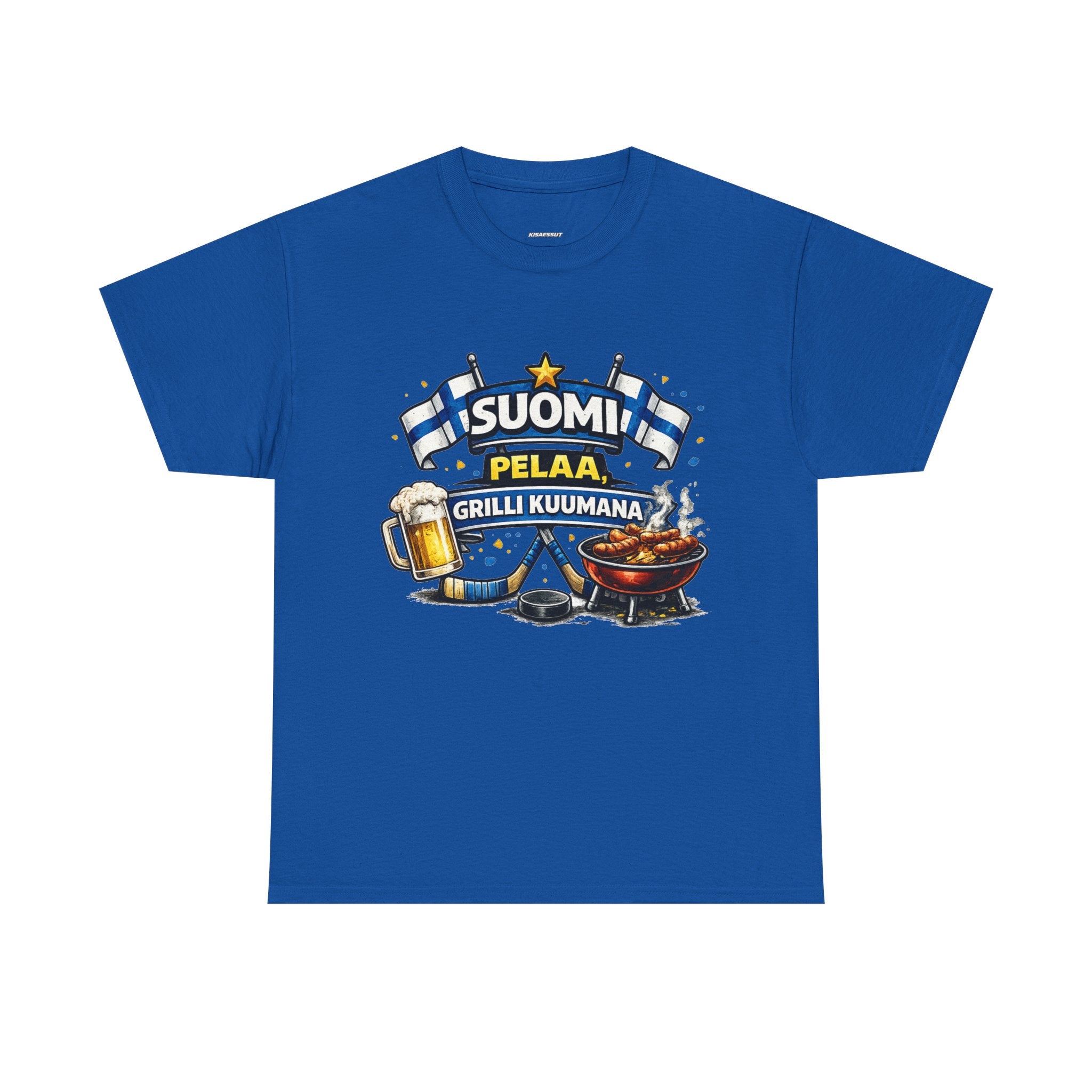 Suomi Pelaa Grilli Kuumana - Unisex t-paita