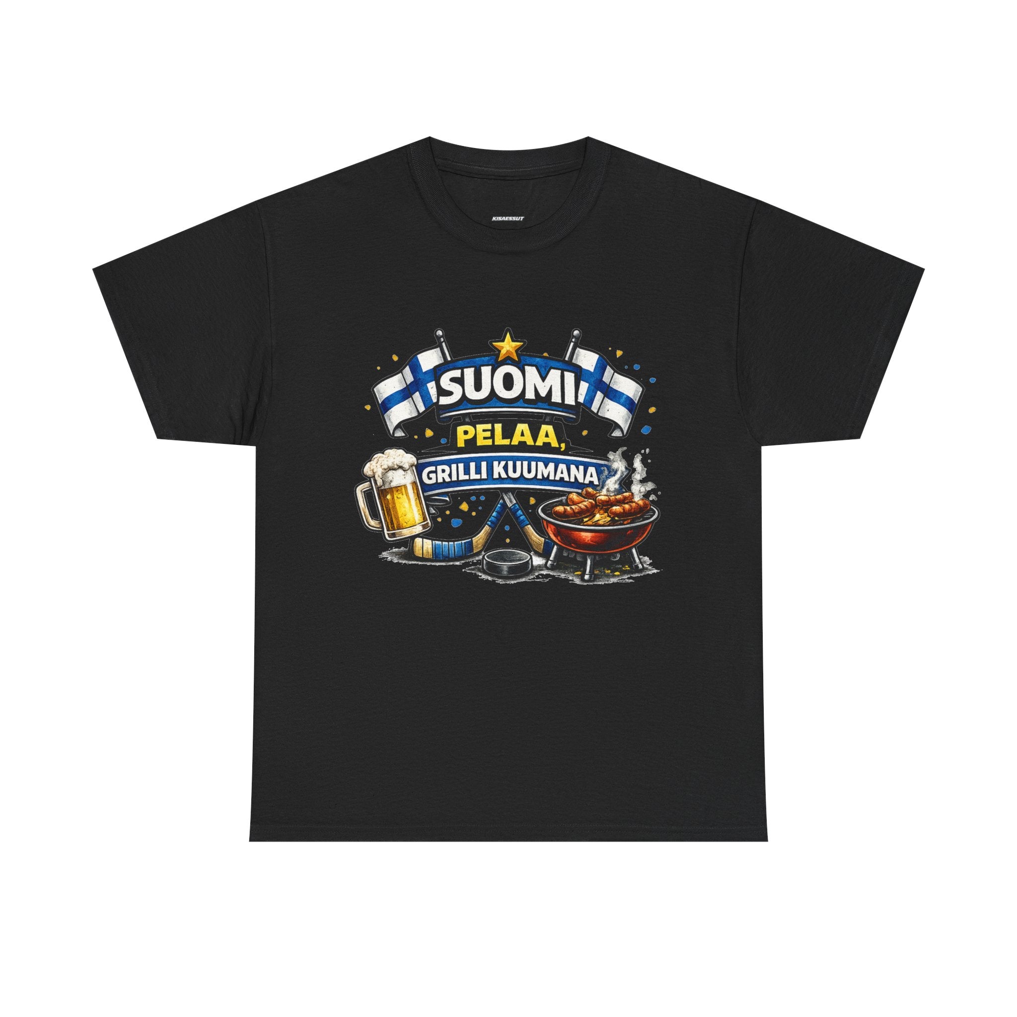 Suomi Pelaa Grilli Kuumana - Unisex t-paita